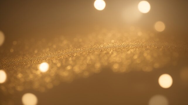 A Digital Image Illustrating A Wonderful Golden Background With Bokeh Lights