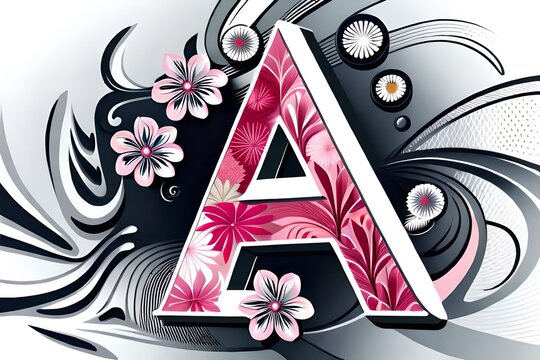Alphabet A with colorful design, perfect as graphic element
