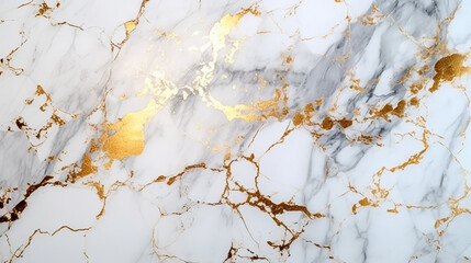 Natural White and Gold marble texture for skin tile wallpaper luxurious background. Creative Stone ceramic art wall interiors design. Generative AI