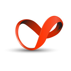 3D red infinity symbol vector illustration logo template.