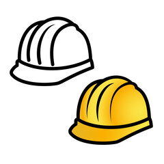 Bold yellow construction safety helmet clipart vector illustration.