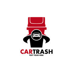 Trash car vector logo template. This design use transportation symbol. Suitable for vehicle business.