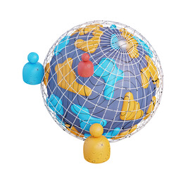 3d illustration of business global network