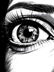 eye close up. eye illustration. Generative AI.