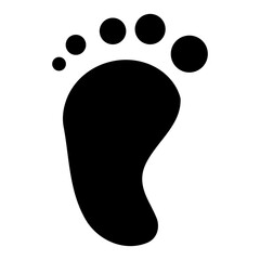Black human footprint. Vector illustration isolated on white background.
