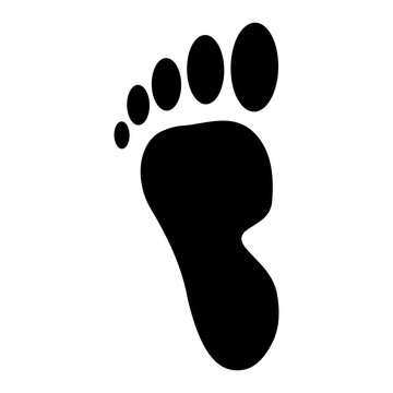 Black human footprint. Vector illustration isolated on white background.