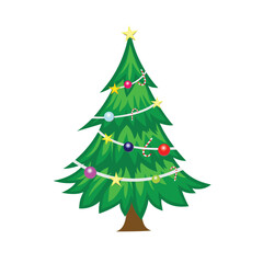 christmas tree vector art illustration cartoon design