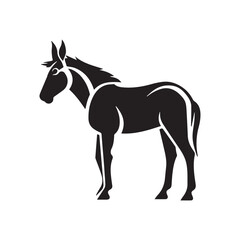 Fototapeta na wymiar Donkey vector logo - black and white . Abstract drawing Vector illustration
