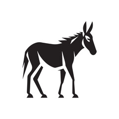 Obraz na płótnie Canvas Donkey vector logo - black and white . Abstract drawing Vector illustration
