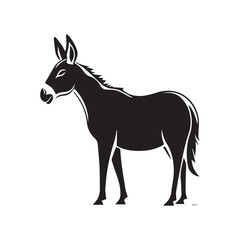 Naklejka na ściany i meble Donkey vector logo - black and white . Abstract drawing Vector illustration
