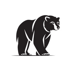 bear vector logo - black and white . Abstract drawing Vector illustration