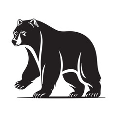 bear vector logo - black and white . Abstract drawing Vector illustration