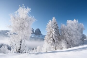Fototapeta na wymiar Ai generated illustration of winter landscape