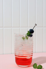 Red Drink Summer Fresh Syrup with Ice