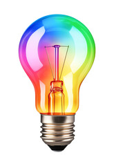 Rainbow lightbulb isolated - Generative AI