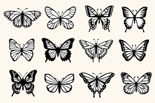 Silhouette butterfly Royalty Free Vector Image