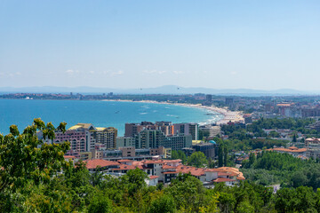 Fototapeta na wymiar View of the city of Burgas, Bulgaria in the summer.