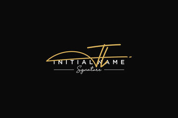 Initial TL signature logo template vector. Hand drawn Calligraphy lettering Vector illustration.