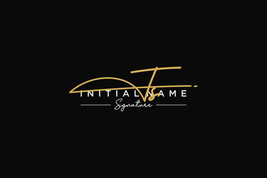 Initial TS signature logo template vector. Hand drawn Calligraphy lettering Vector illustration.