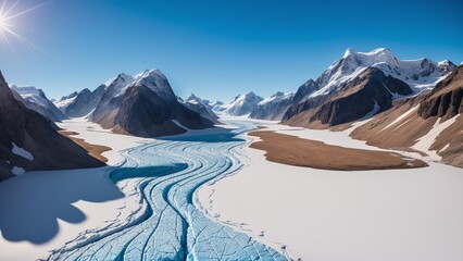 A Picture Of A Strikingly Bold And Vibrant View Of A Glacier