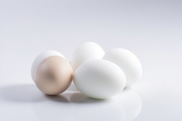 Eggs on white background, Generative ai