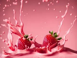 Fotobehang fresh juicy strawberries © tugolukof