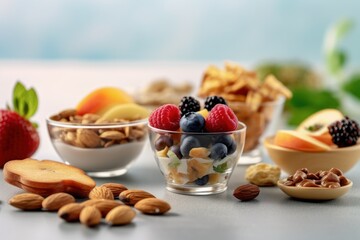 mix healthy snack breakfast Cinematic Editorial Food Photography