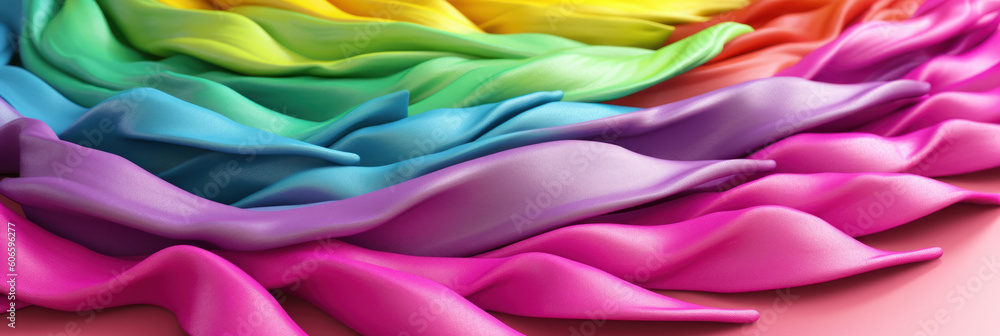 Aufkleber abstract modern spectrum multicolored texture, wallpaper with wavy layers and ruffles. ai generative