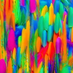 1146 Abstract Brush Strokes: A vibrant and expressive background featuring abstract brush strokes in bold and energetic colors that create a lively and artistic atmosphere5, Generative AI