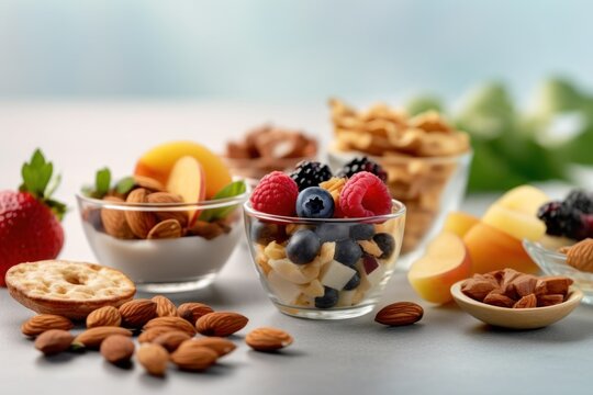 mix healthy snack breakfast Cinematic Editorial Food Photography