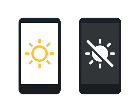 Phone screen brightness icon. Illustration vector