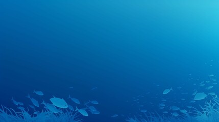Obraz na płótnie Canvas blue nature gradient background banner abstract background with sea ocean fish Generative AI stock illustration