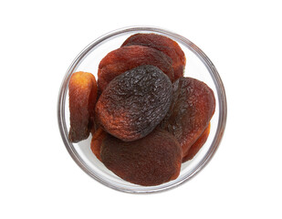 Dried apricots on a white