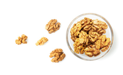 Walnut on a white background