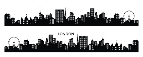 London city silhouette. Travel background silhouette.