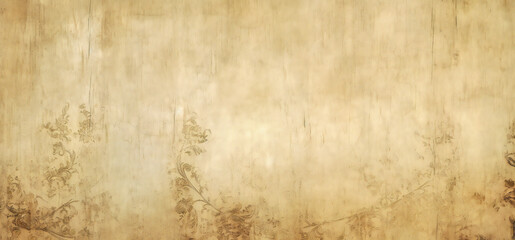 Plakat aged paper texture background with florals
