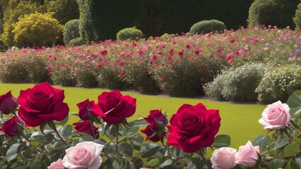 An Artful Depiction Of An Inspiring And Radiant Garden With Roses
