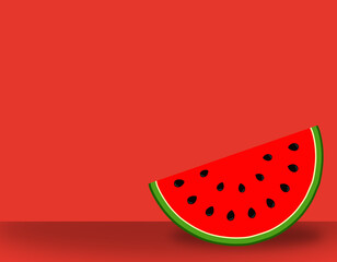 half watermelon red background for juice phrases green nature
