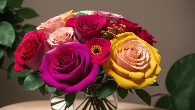 A Picture Of An Elegantly Captivating And Graceful Arrangement Of Roses
