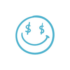 Hand drawn doodle elements, emotional faces Cute decorative objects for children.