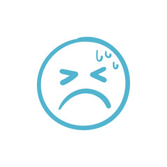 Hand drawn doodle elements, emotional faces Cute decorative objects for children.