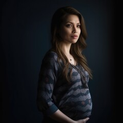 Pregnant Asian woman - made with Generative AI tools