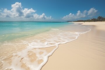 Fototapeta na wymiar Tropical white sand beach background, Generative ai