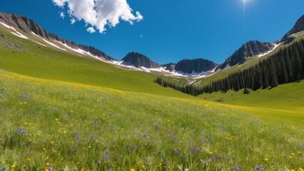 Fototapeta premium An Artful Depiction Of A Strikingly Vivid And Imaginative Landscape