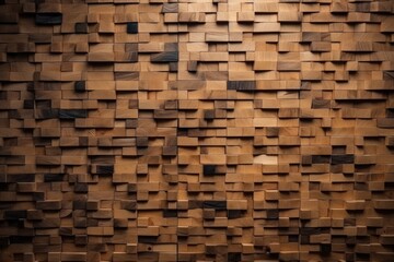 Background of small teak panels connected together, Generative ai