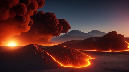 A Scene Of An Intriguingly Complex Landscape With Lava And Lava