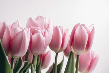 Obraz premium The illustration of pink tulips, AI contents by Midjourney