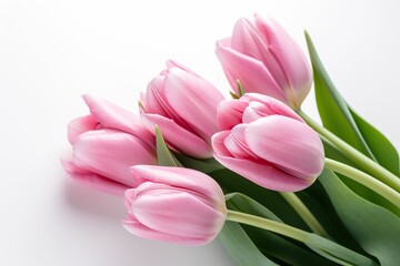 The illustration of pink tulips, AI contents by Midjourney