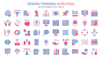 A set pack Design Thinking of (flat) style.
The collection includes of business developments,programing , web design,app design and more.