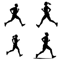 silhouette of a person running, running person silhouette
